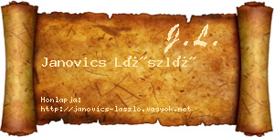 Janovics László névjegykártya